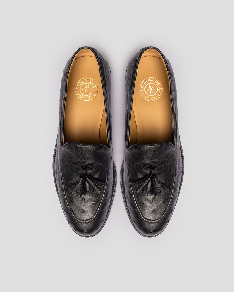 Mocassino Butterfly Struzzo nero