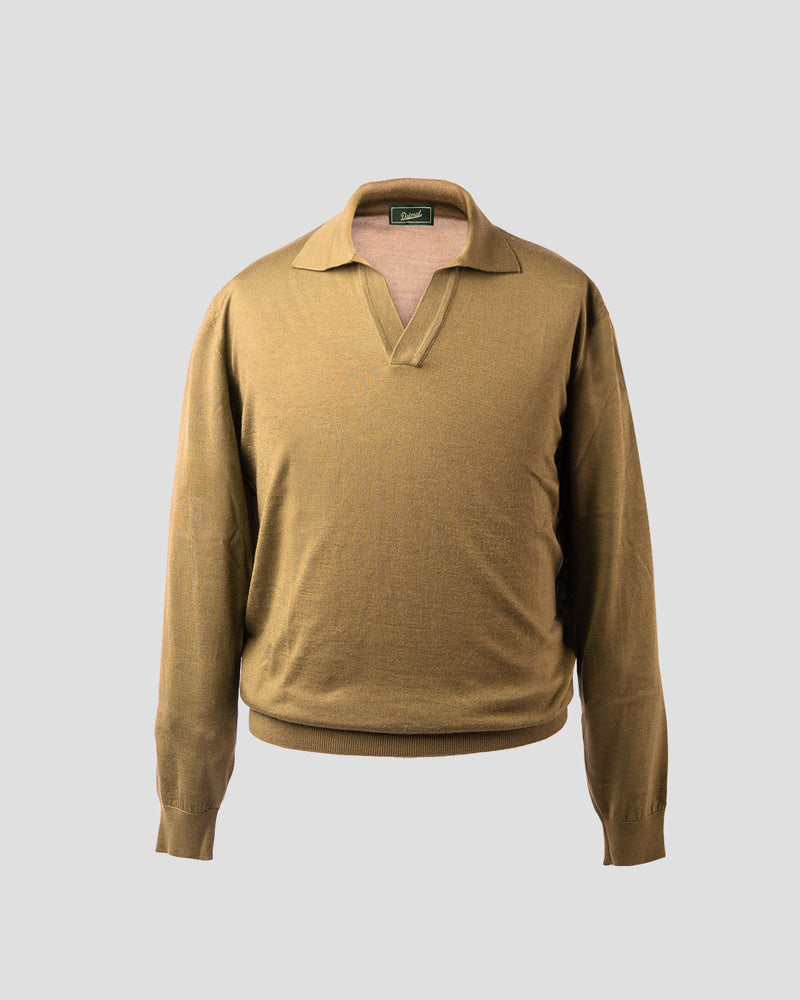 Polo Golf Cammello Manica Lunga