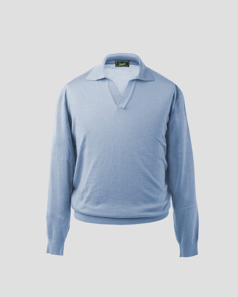 Polo Golf Azzurro Manica Lunga