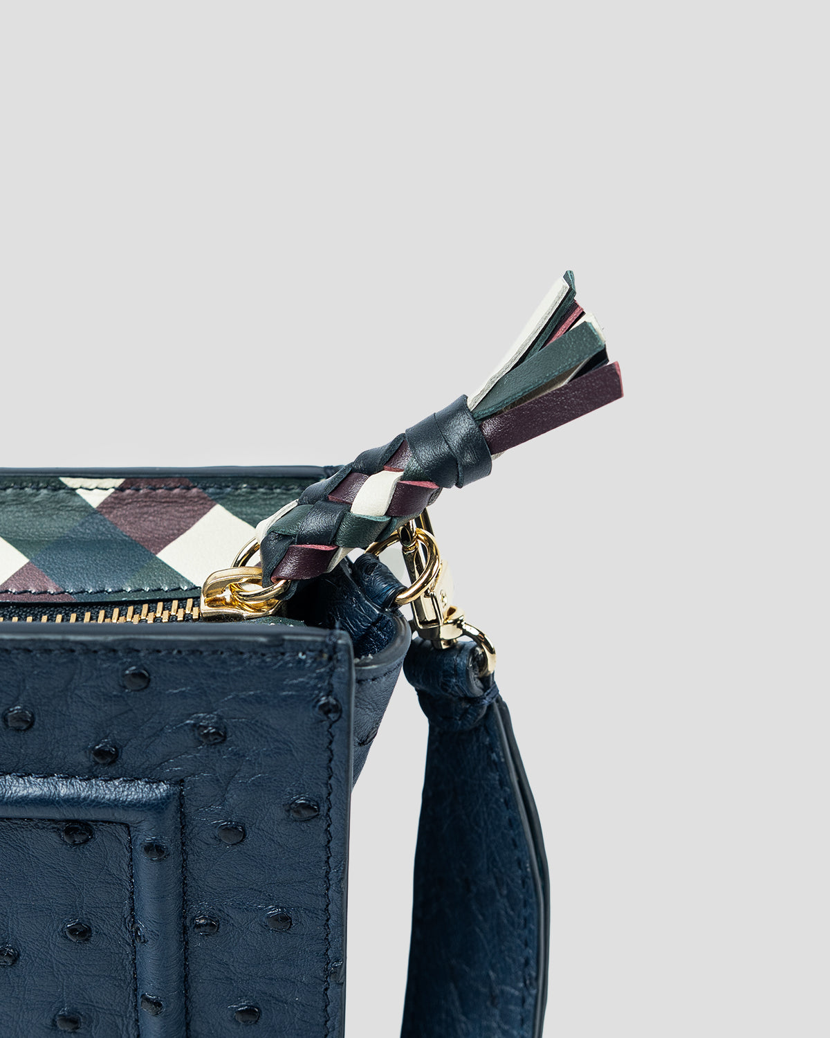 Prima Pochette Iris blue in struzzo