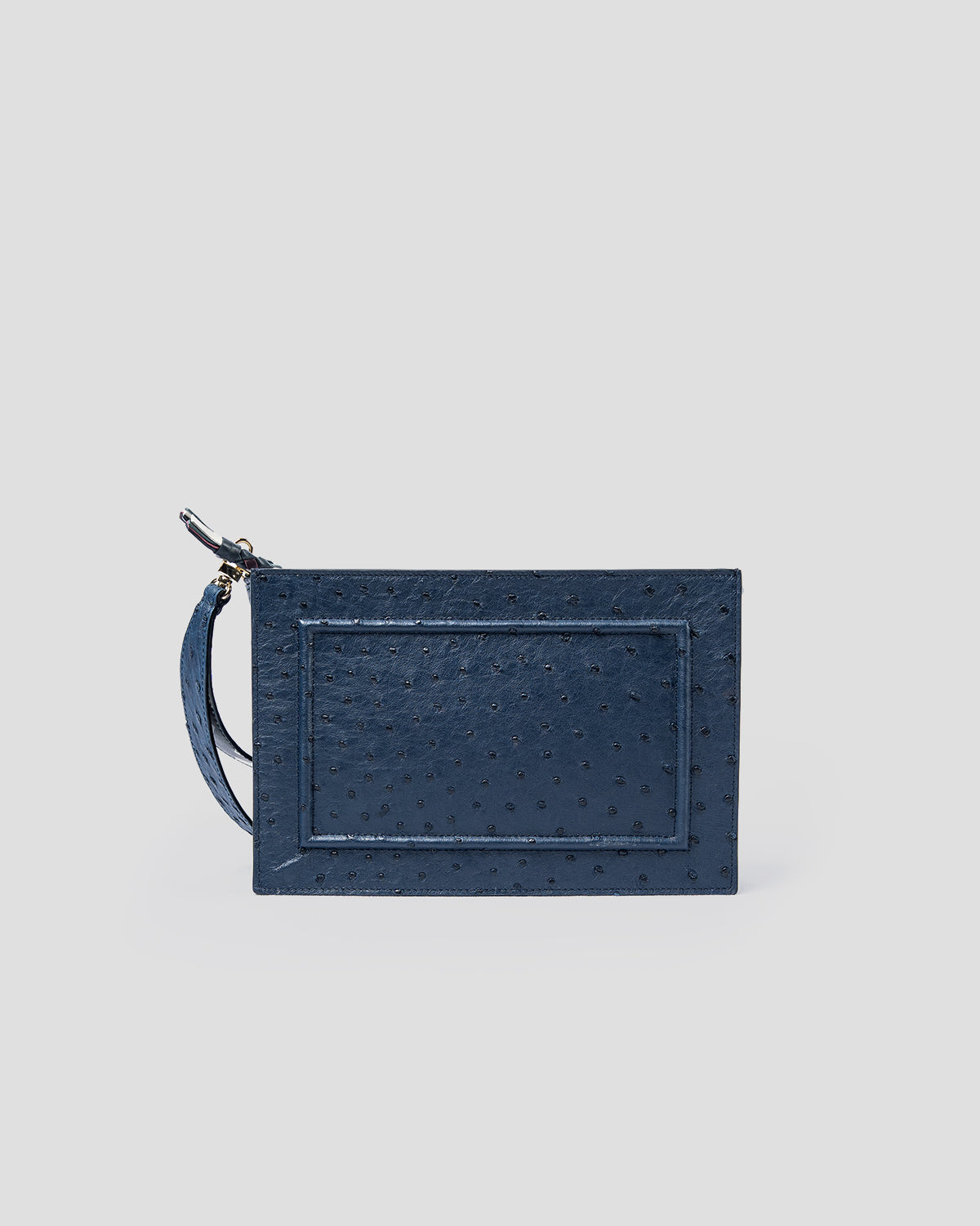 Prima Pochette Iris blue in struzzo