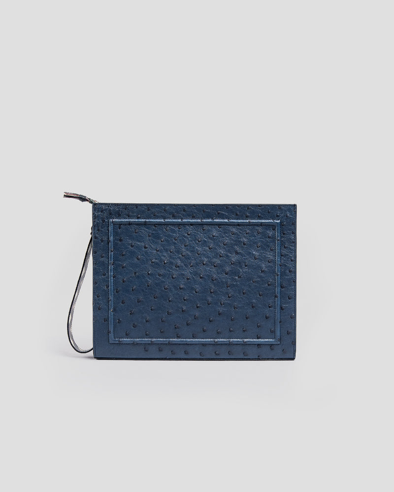Travel pochette Struzzo Iris blue