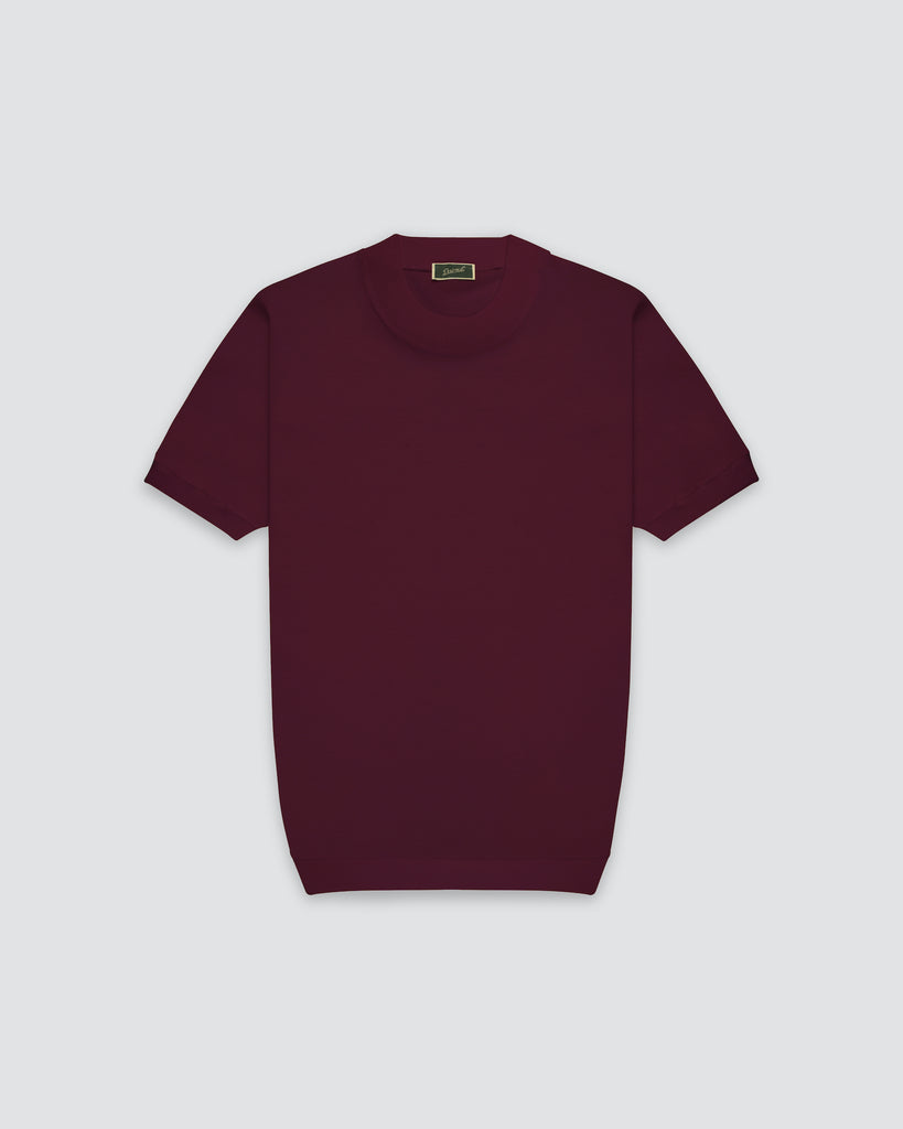 T-Shirt in filo di Scozia Bordeaux