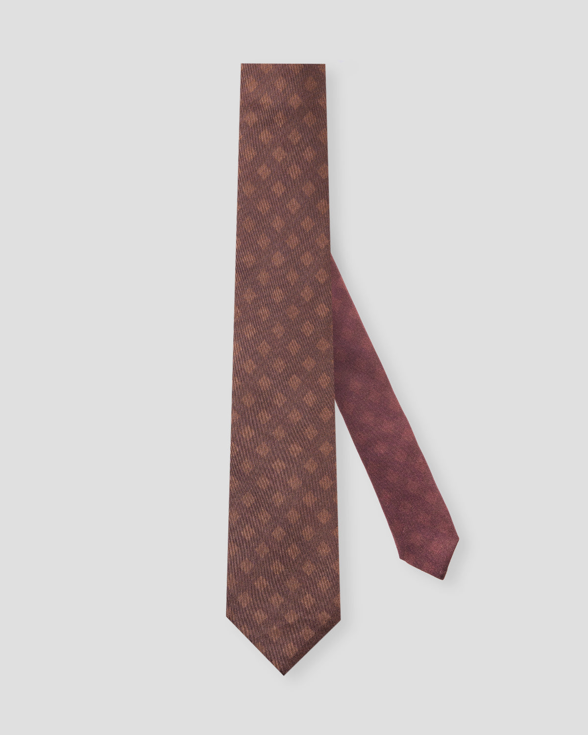 Blue silk tie with orange squares