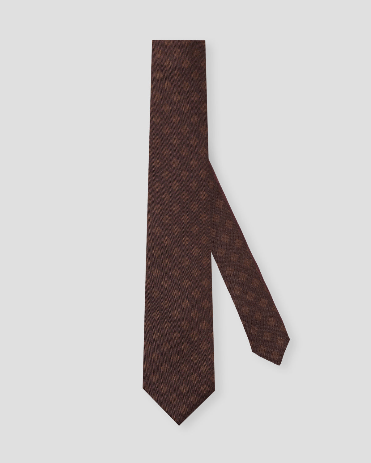 Blue silk tie with orange squares