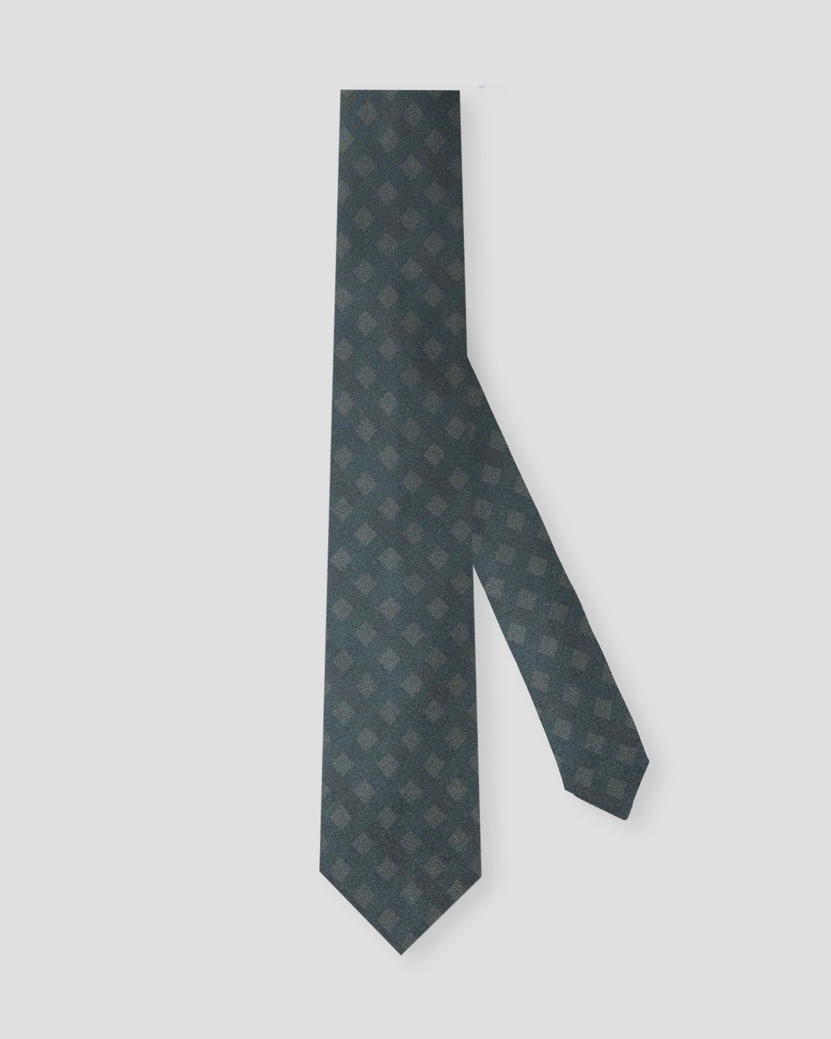 Blue silk tie with orange squares