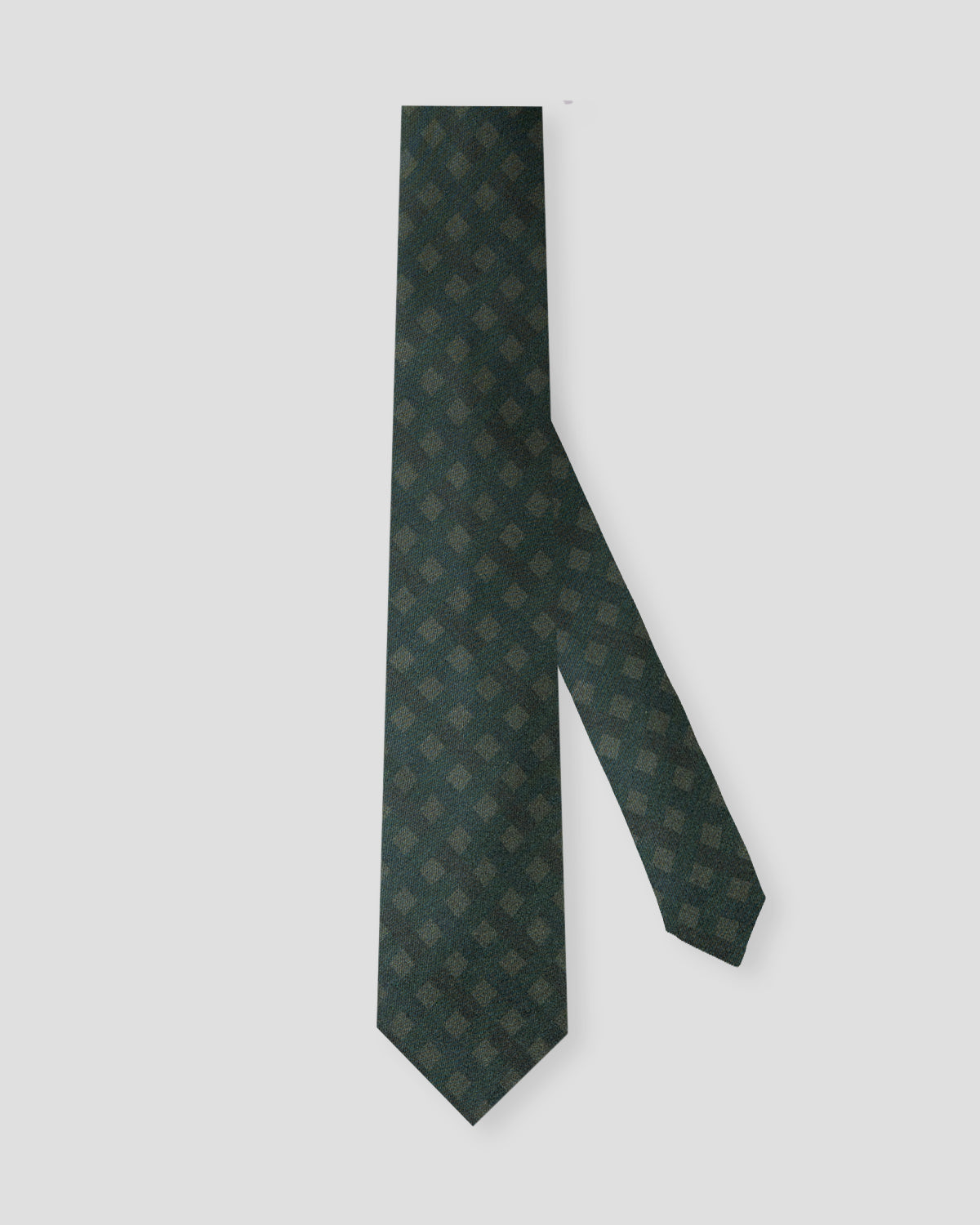 Blue silk tie with orange squares
