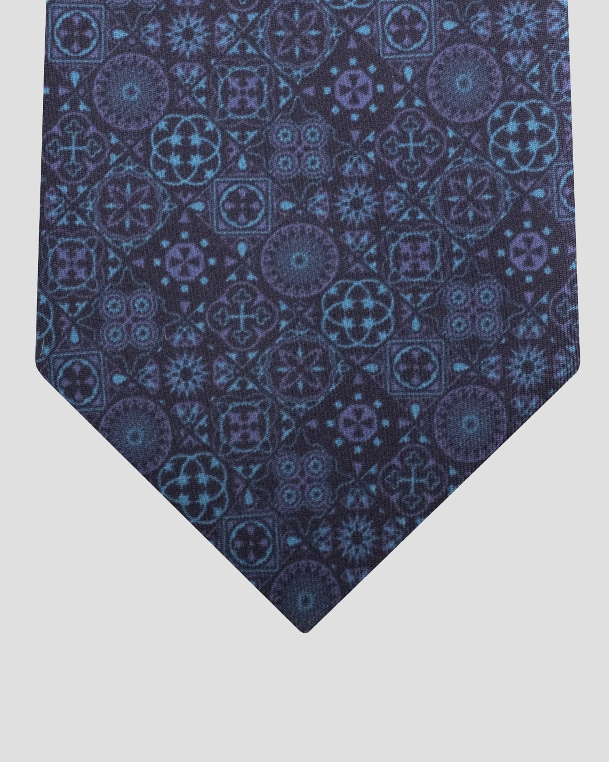 Blue tiles silk tie