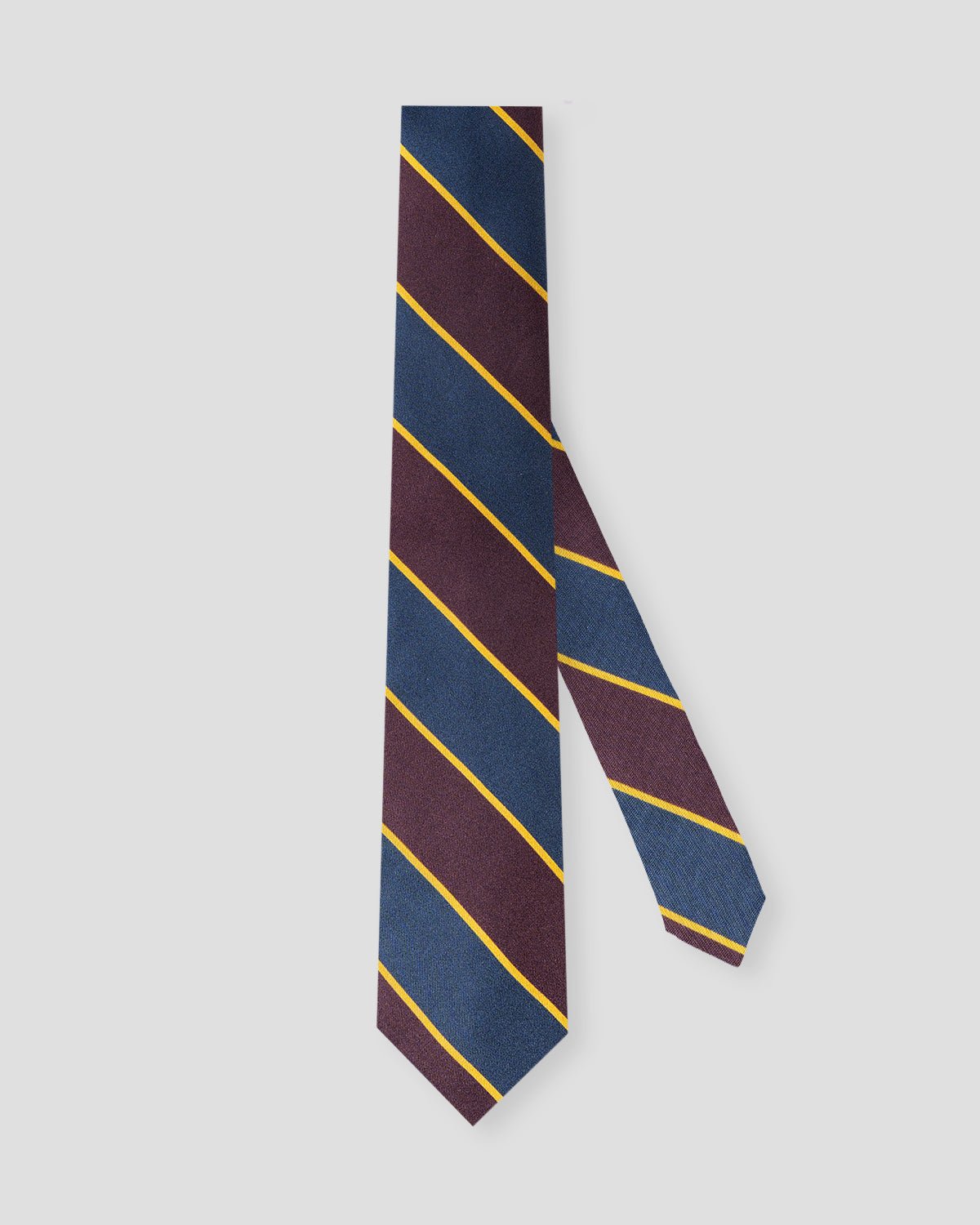 Blue silk tie with orange squares