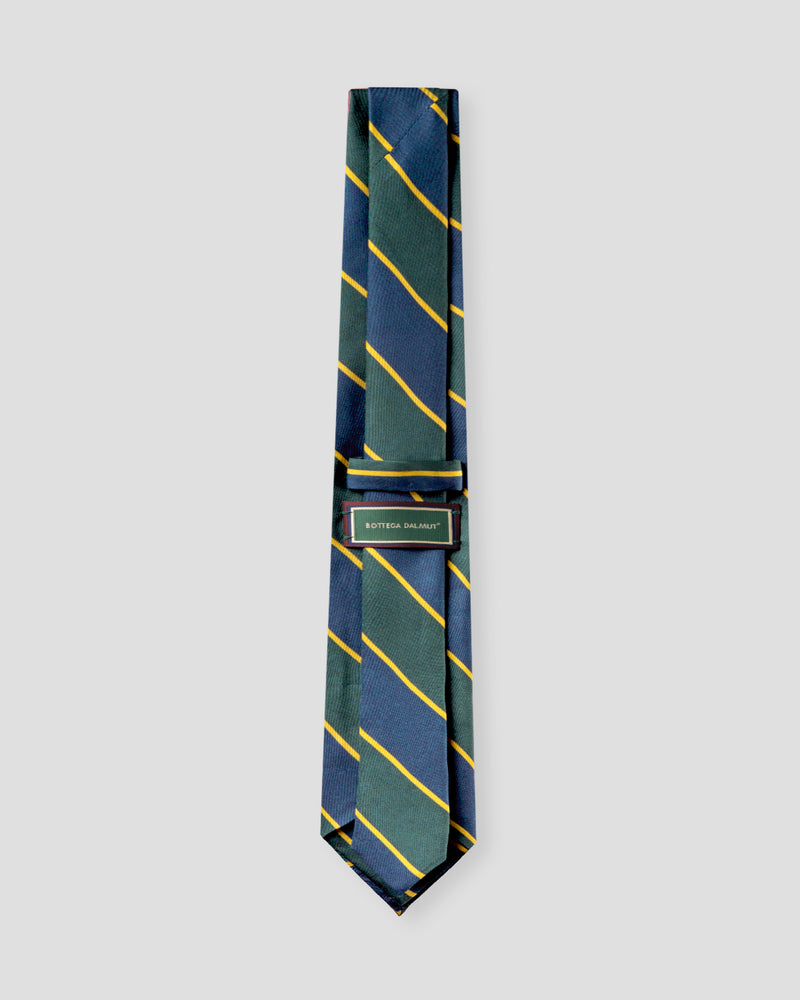 Cravatta Regimental Blu Verde e Dorato