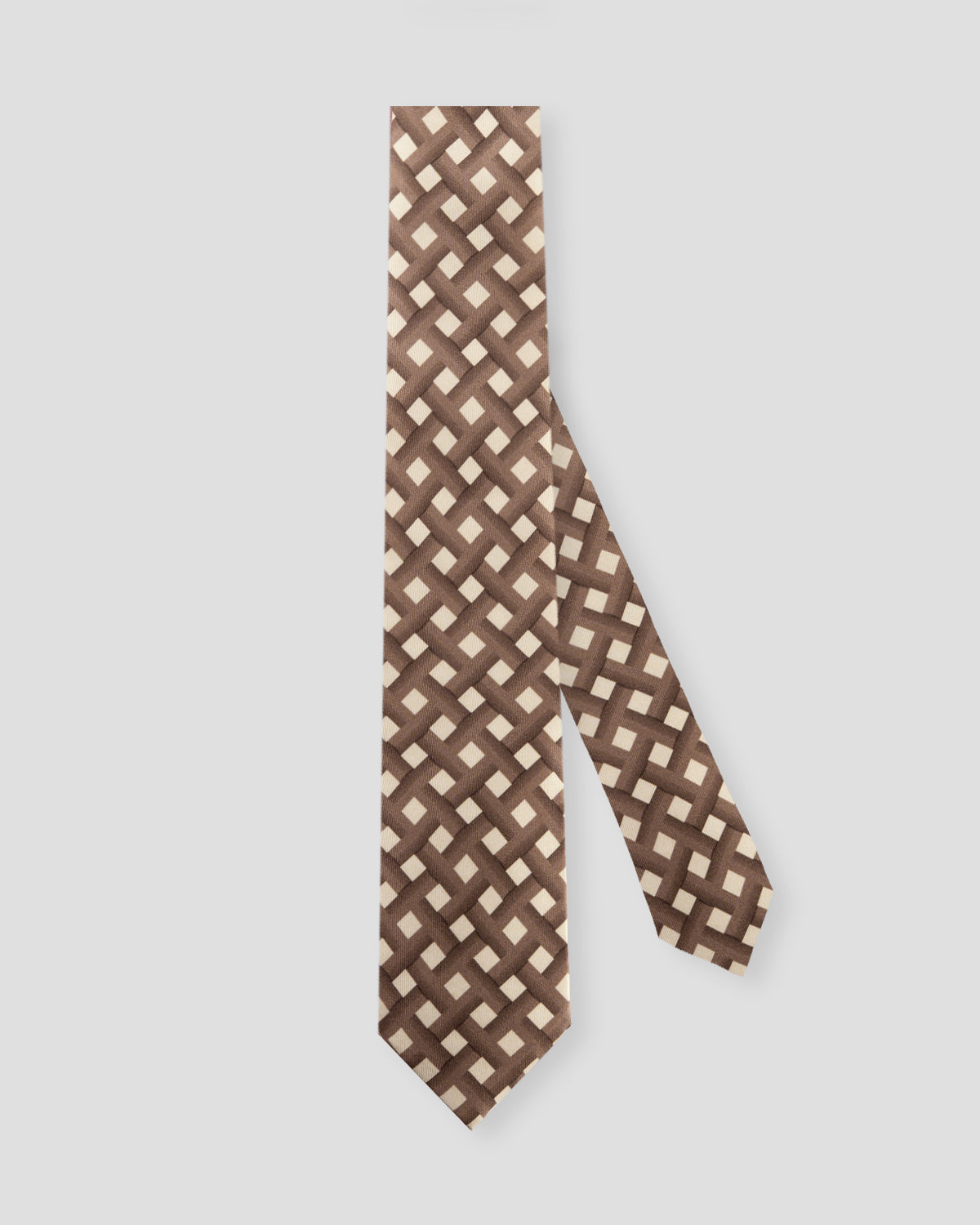 Blue silk tie with orange squares