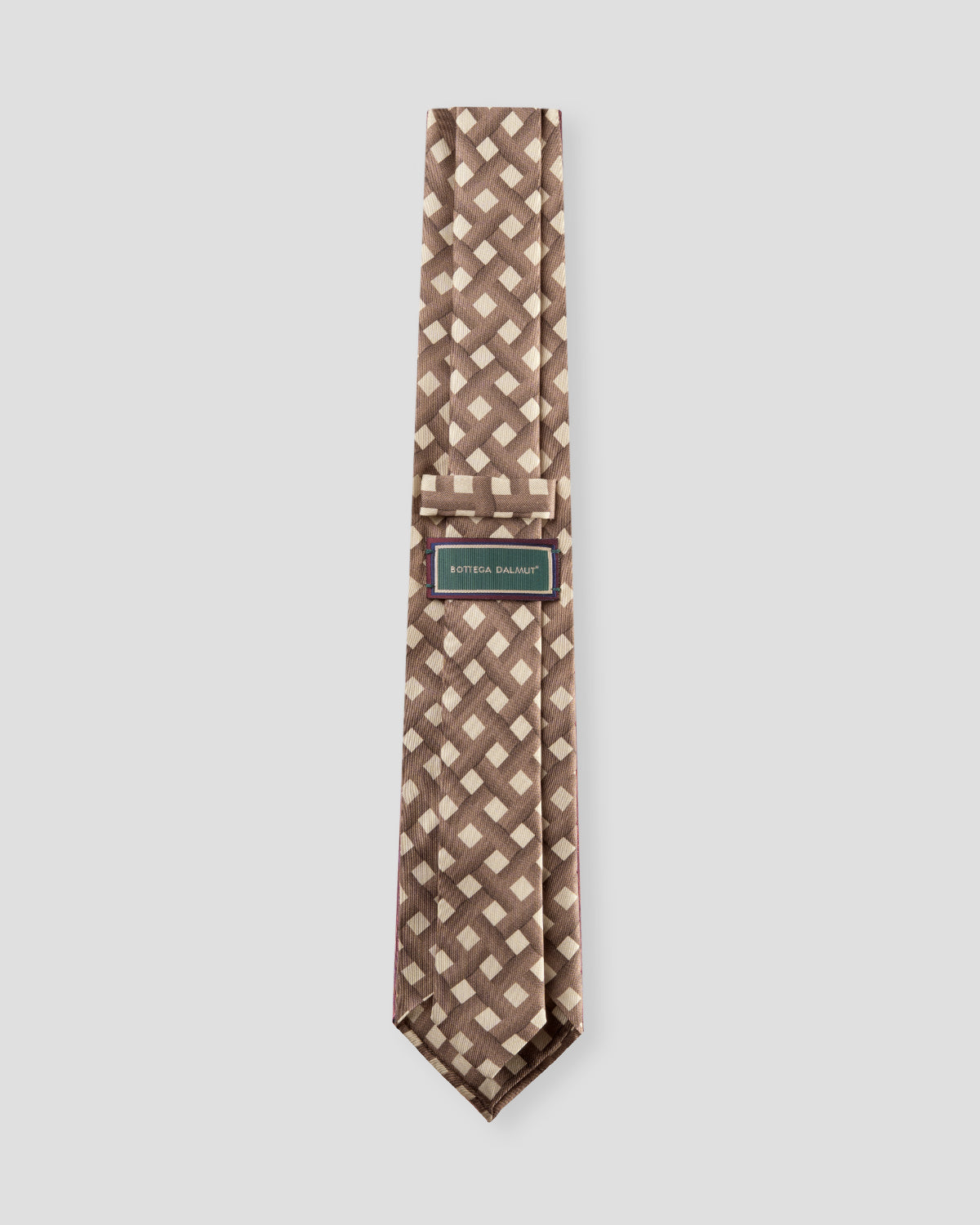 Blue silk tie with orange squares