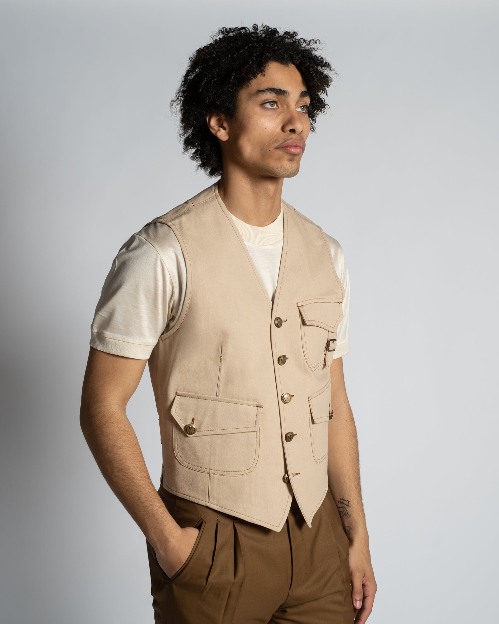 REVERSIBLE SINGLE-BREASTED VEST