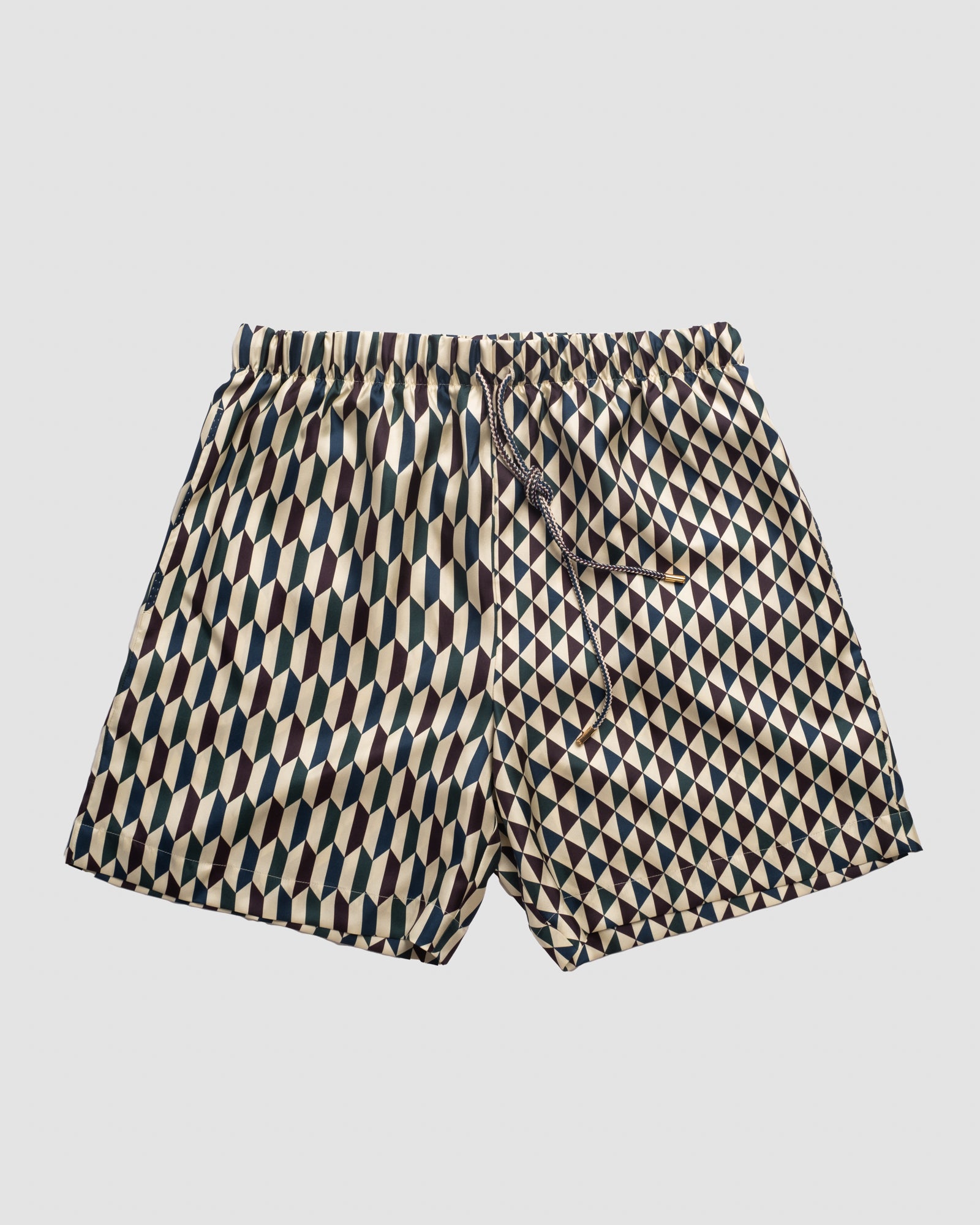 BOARD SHORTS IN GREEN HOUSE SILK