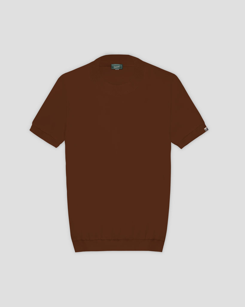 T-Shirt in filo di Scozia marrone