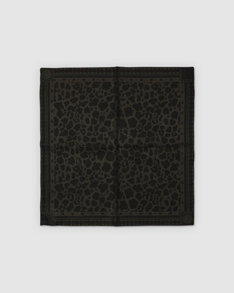 Pocket Square Animalier Black House in seta, Bottega Dalmut