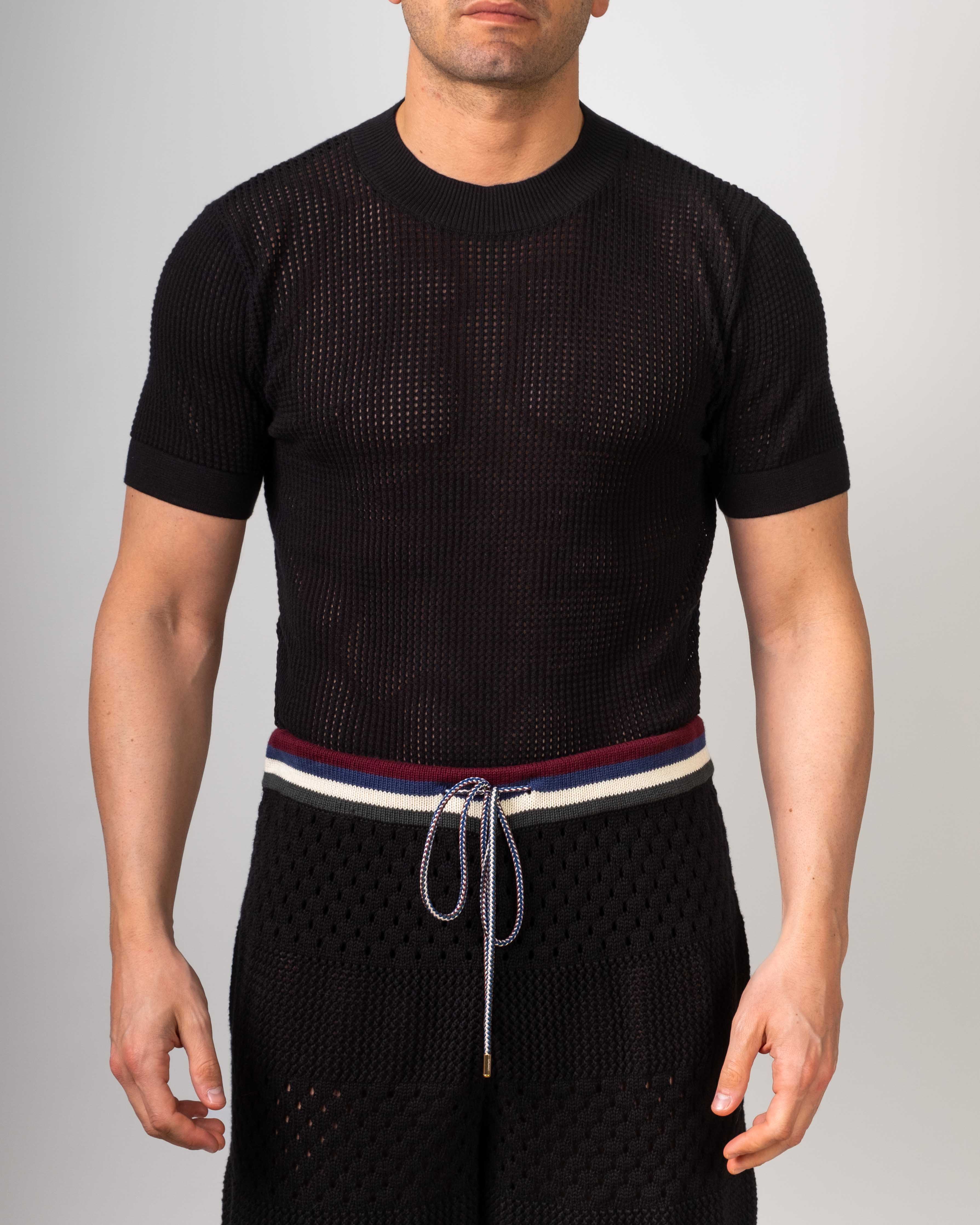 T-Shirt Crochet Nero