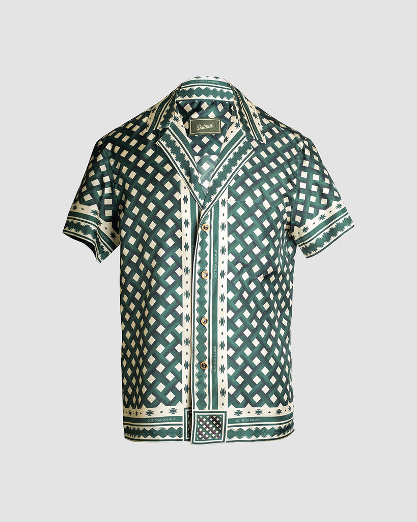 Camicia Safari Foulard Verde e Panna