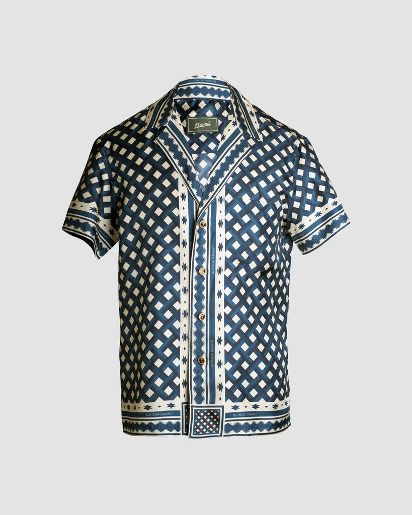 Camicia Safari Foulard Blu e Panna