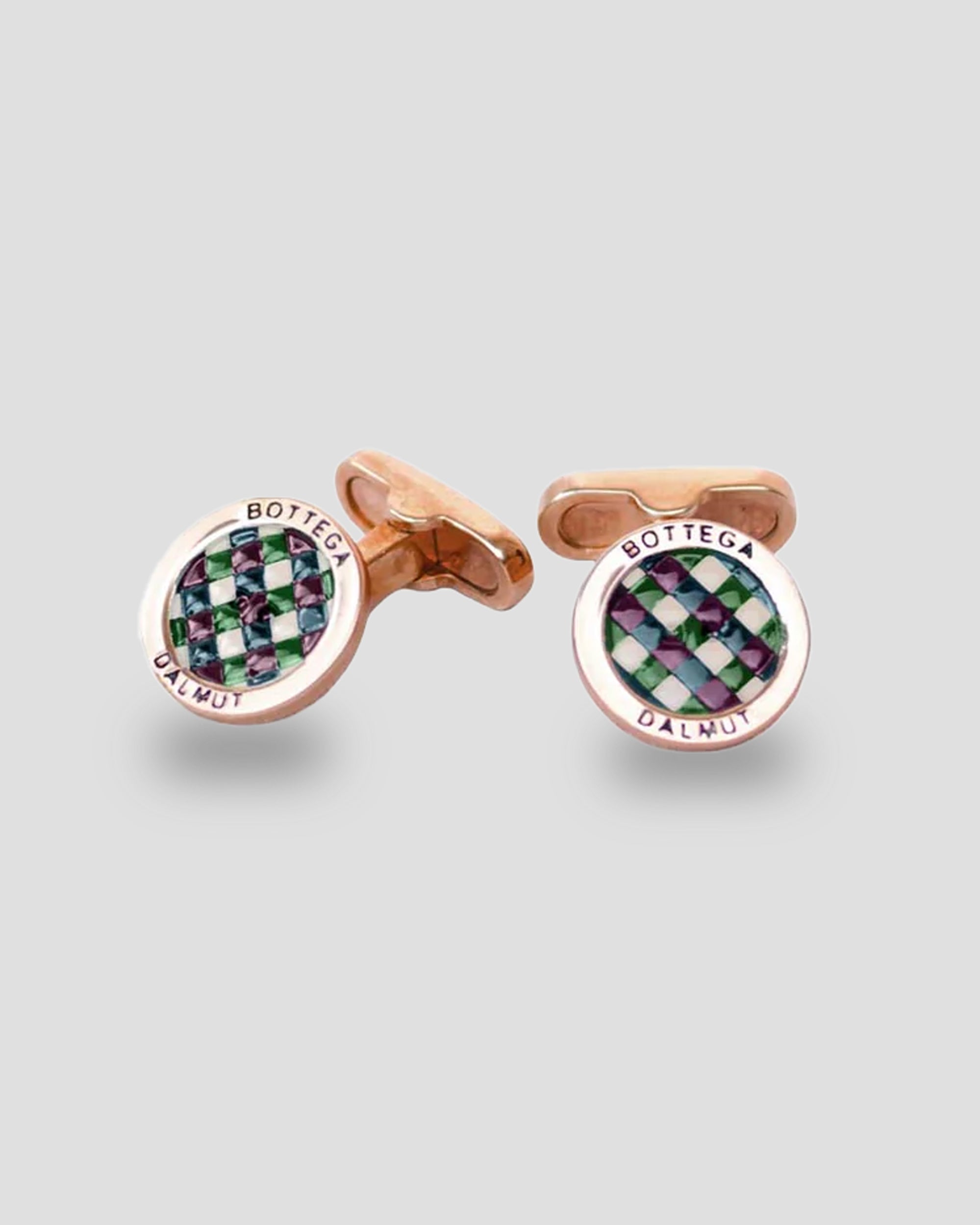 Tumlad Cufflinks Hand Painted Rose Gold Lacquered Silver