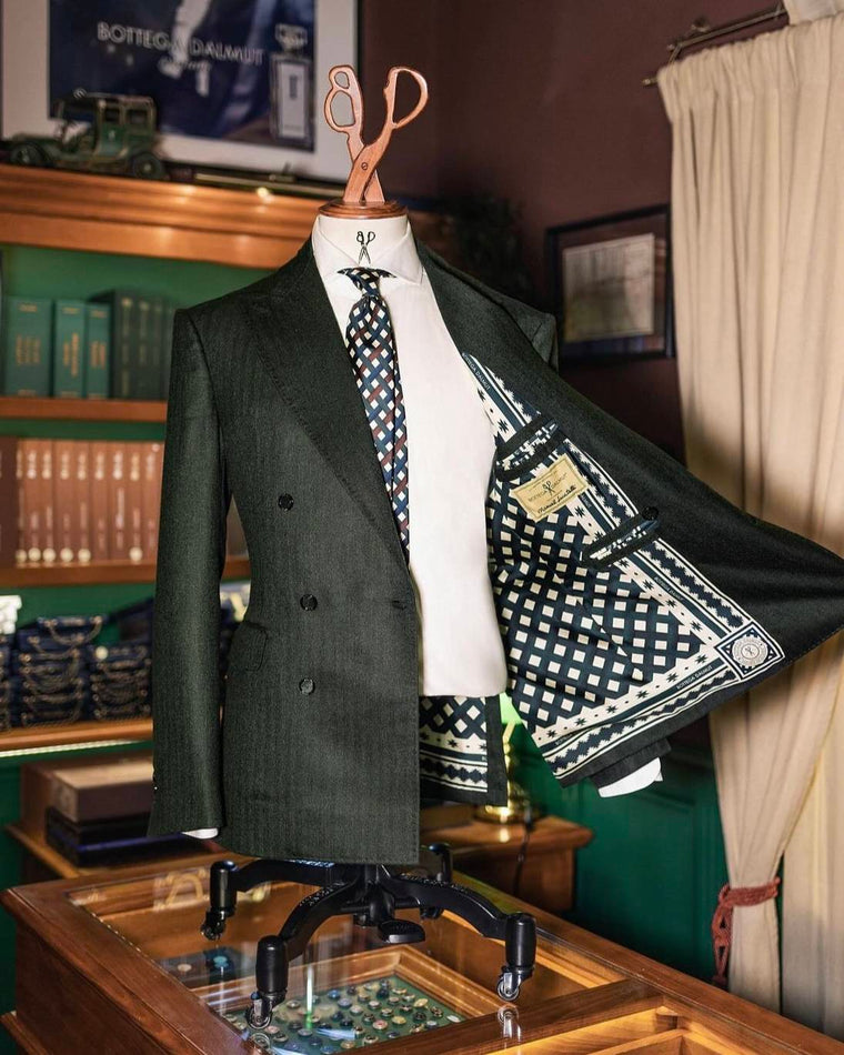 Bottega Dalmut — Spigato in cashmere verde dalmut (2)