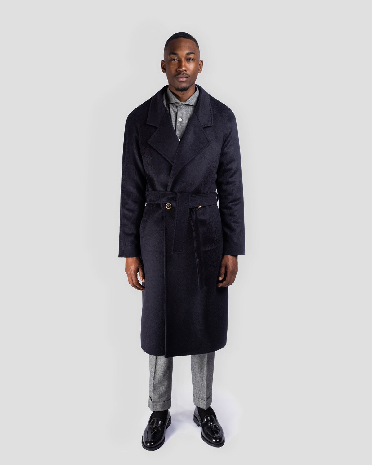 Cappotto Irish in Cashmere Blu, Bottega Dalmut, foto 2