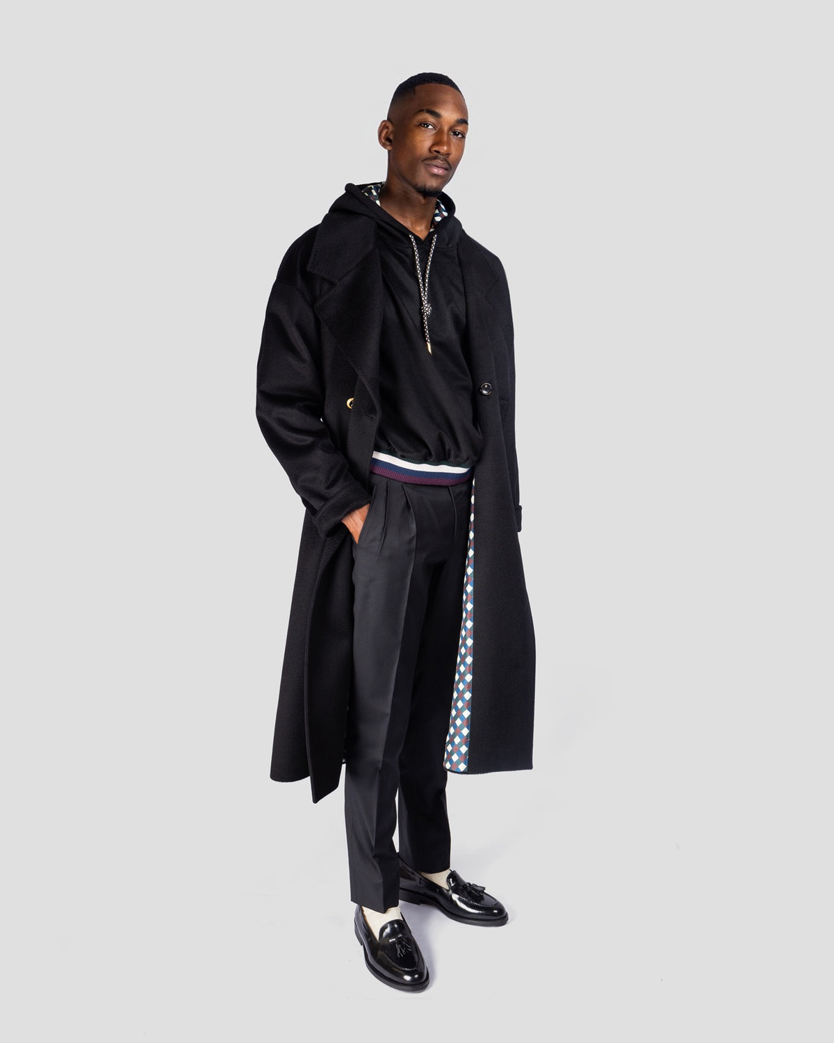Cappotto Delvi in Cashmere Nero, Bottega Dalmut, foto 2