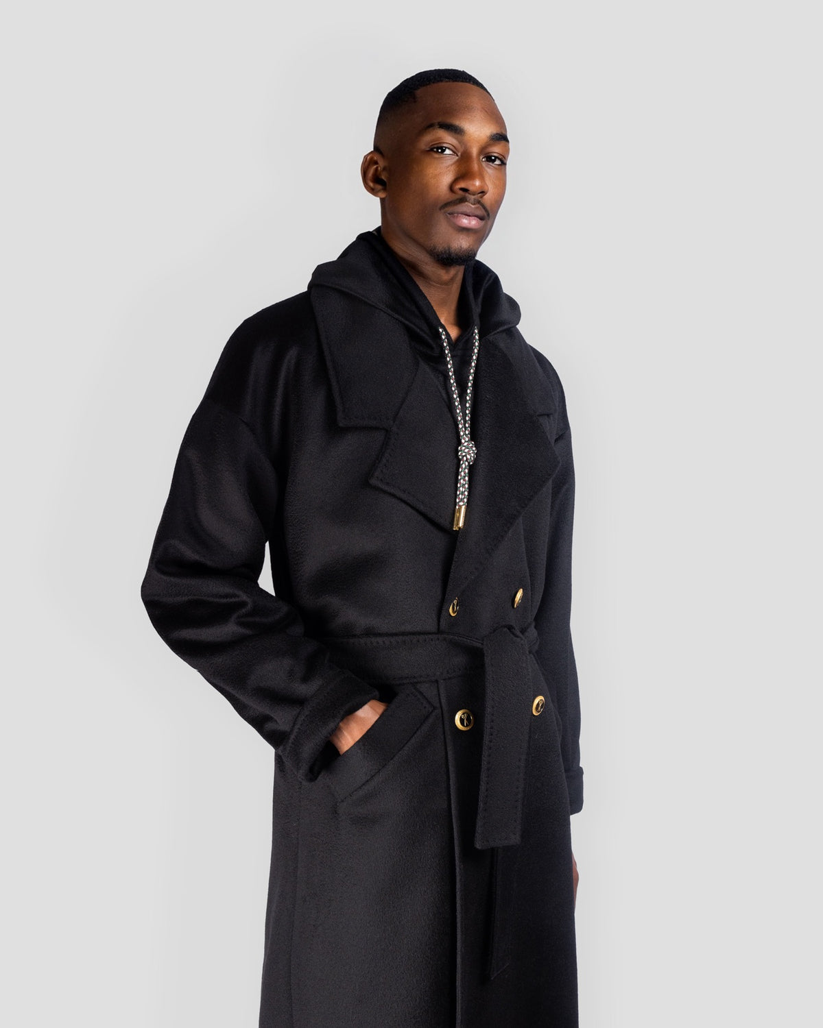 Cappotto Delvi in Cashmere Nero, Bottega Dalmut, foto 3
