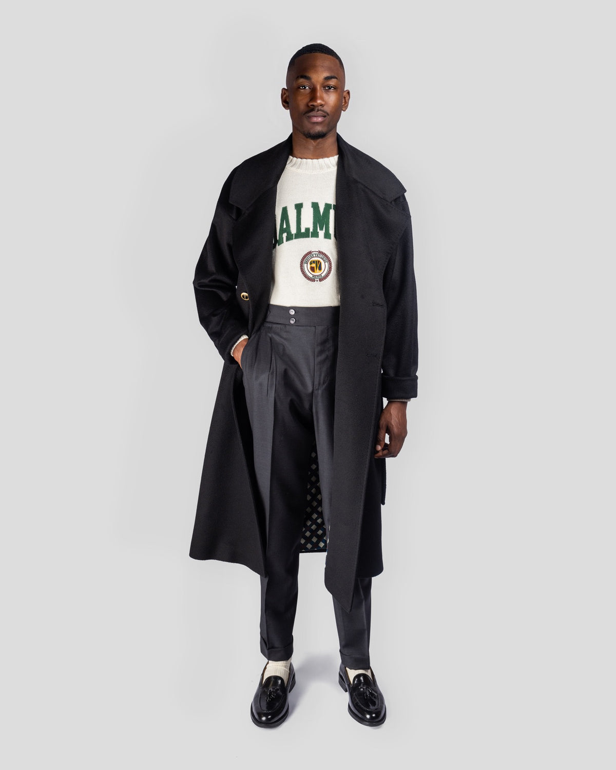 Cappotto Delvi in Cashmere Nero, Bottega Dalmut, foto 4