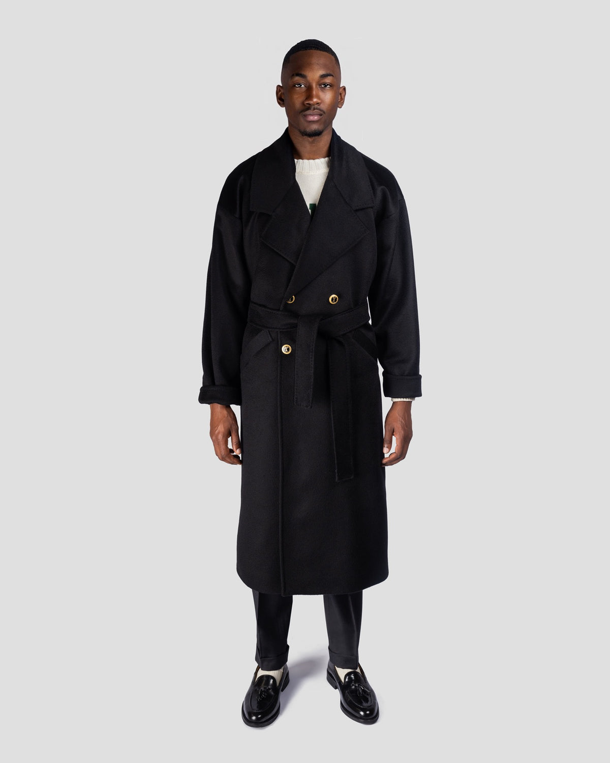Cappotto Delvi in Cashmere Nero, Bottega Dalmut, foto 5