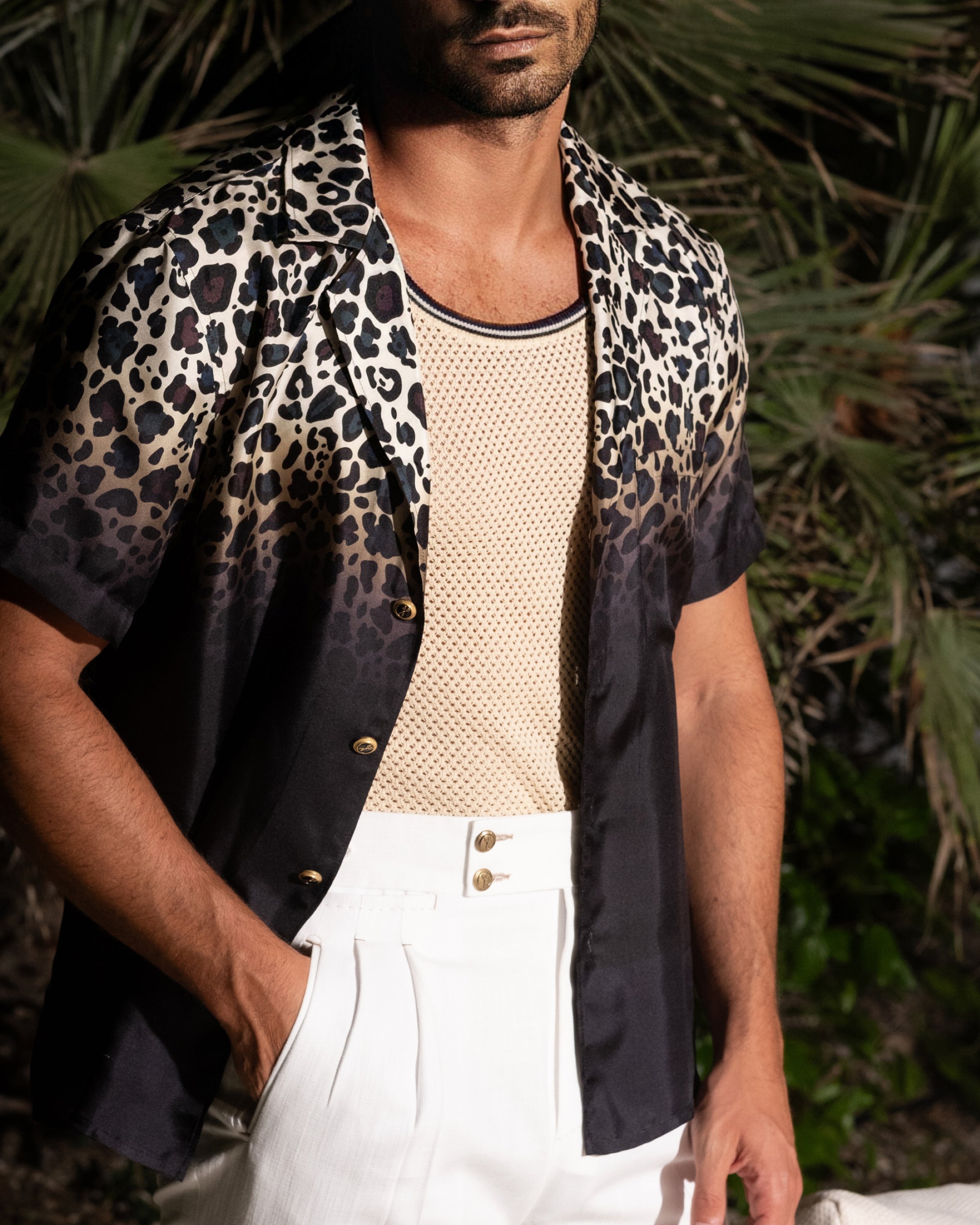 Camicia Board in Seta Animalier