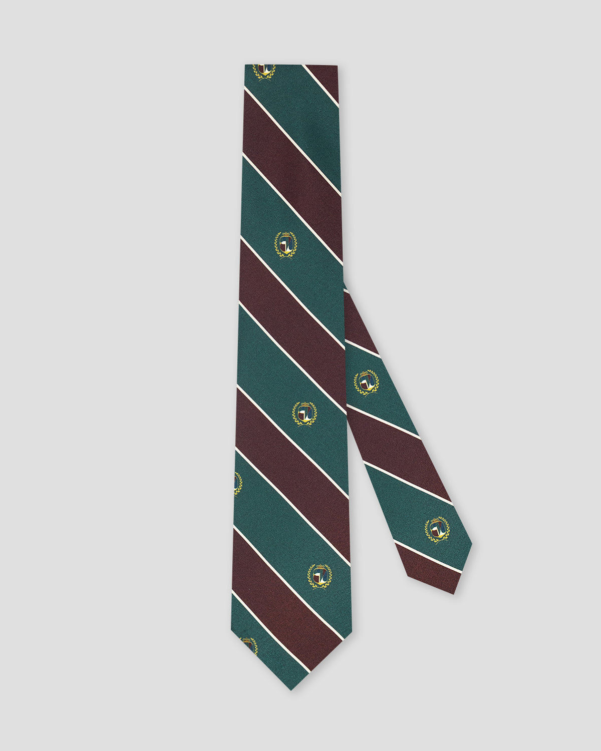 Cravatta in seta Verde e Bordeaux Monogram Regimental