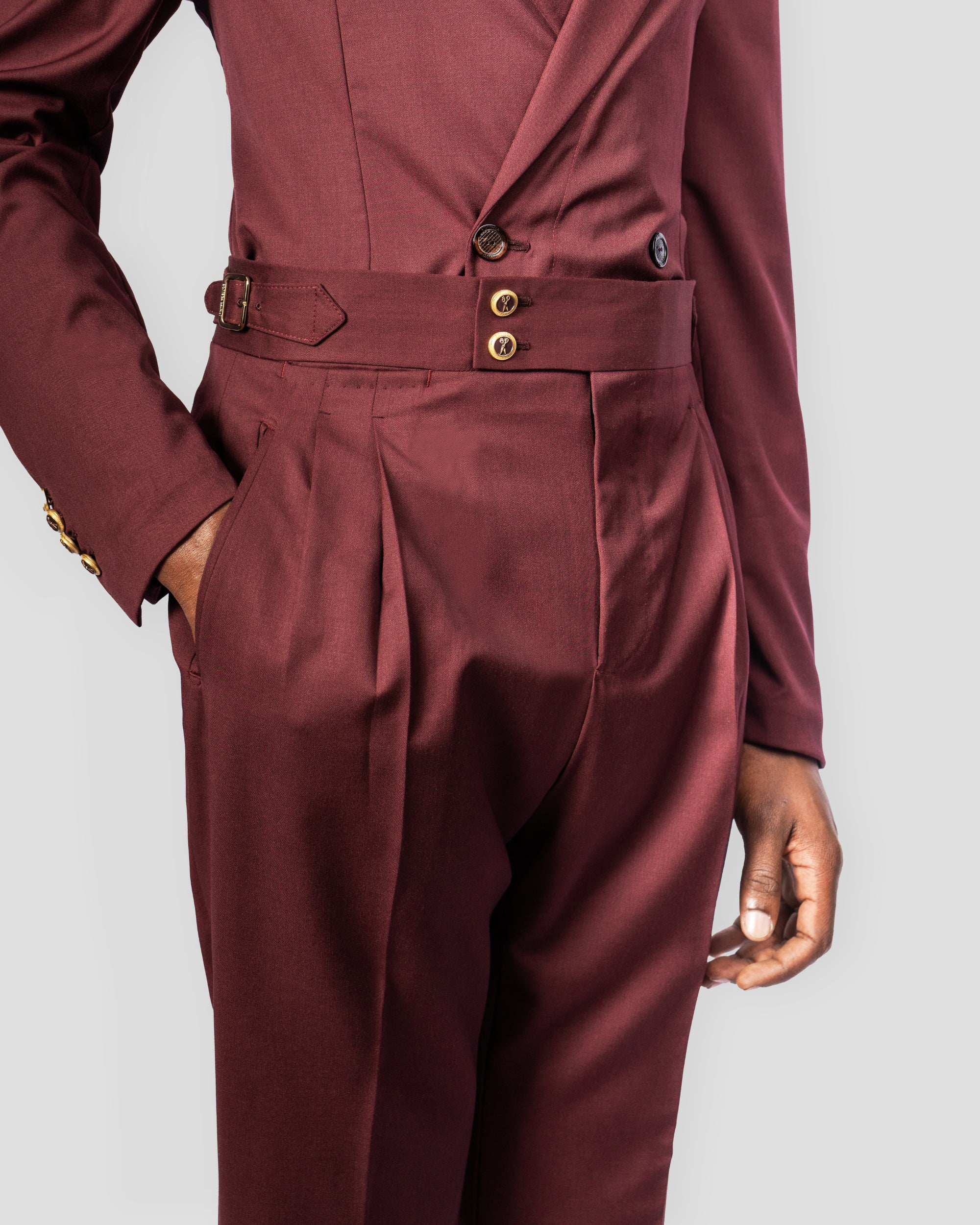 Pantalone Oia in Lana/Cashmere Bordeaux