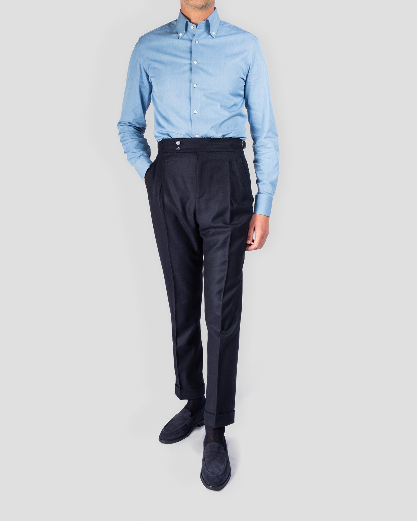 Pantalone Oia in Lana/Cashmere Blu