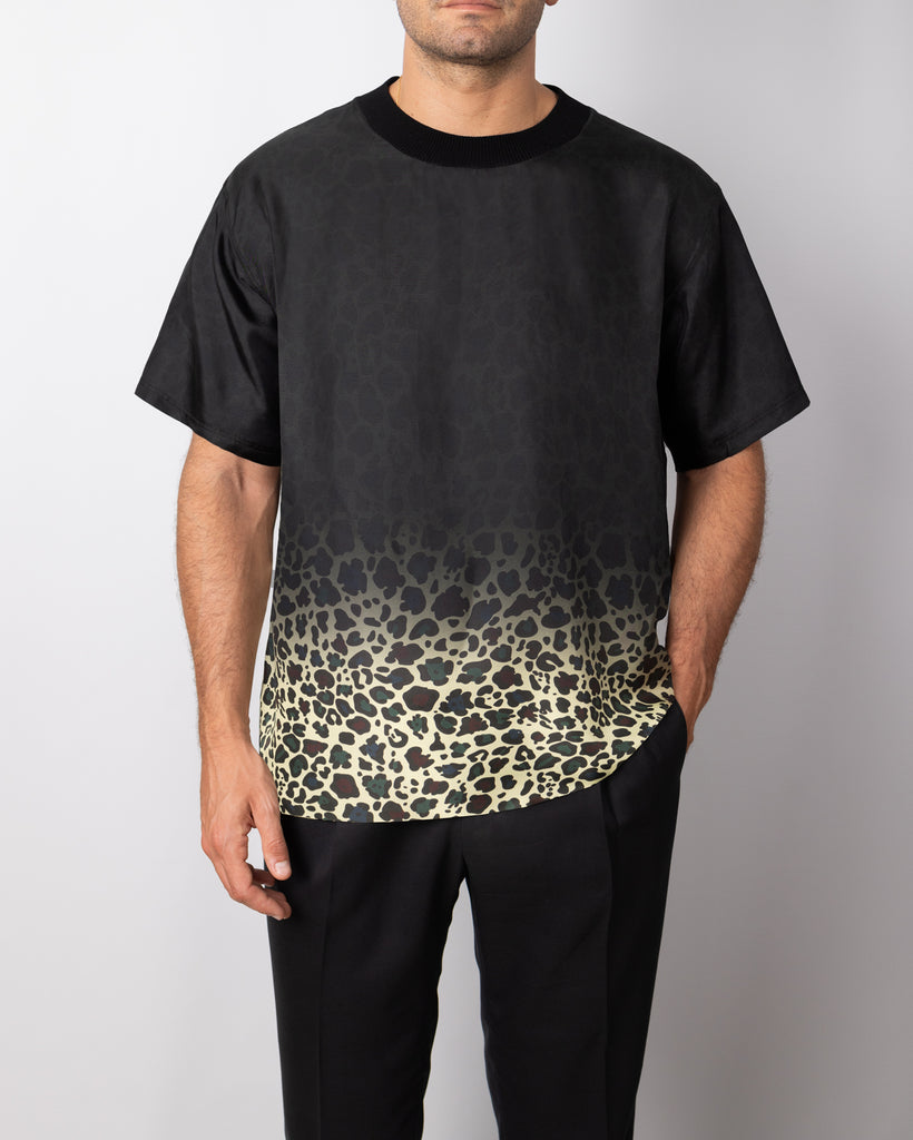 T-Shirt Oversize Seta Animalier Black House Sfumato