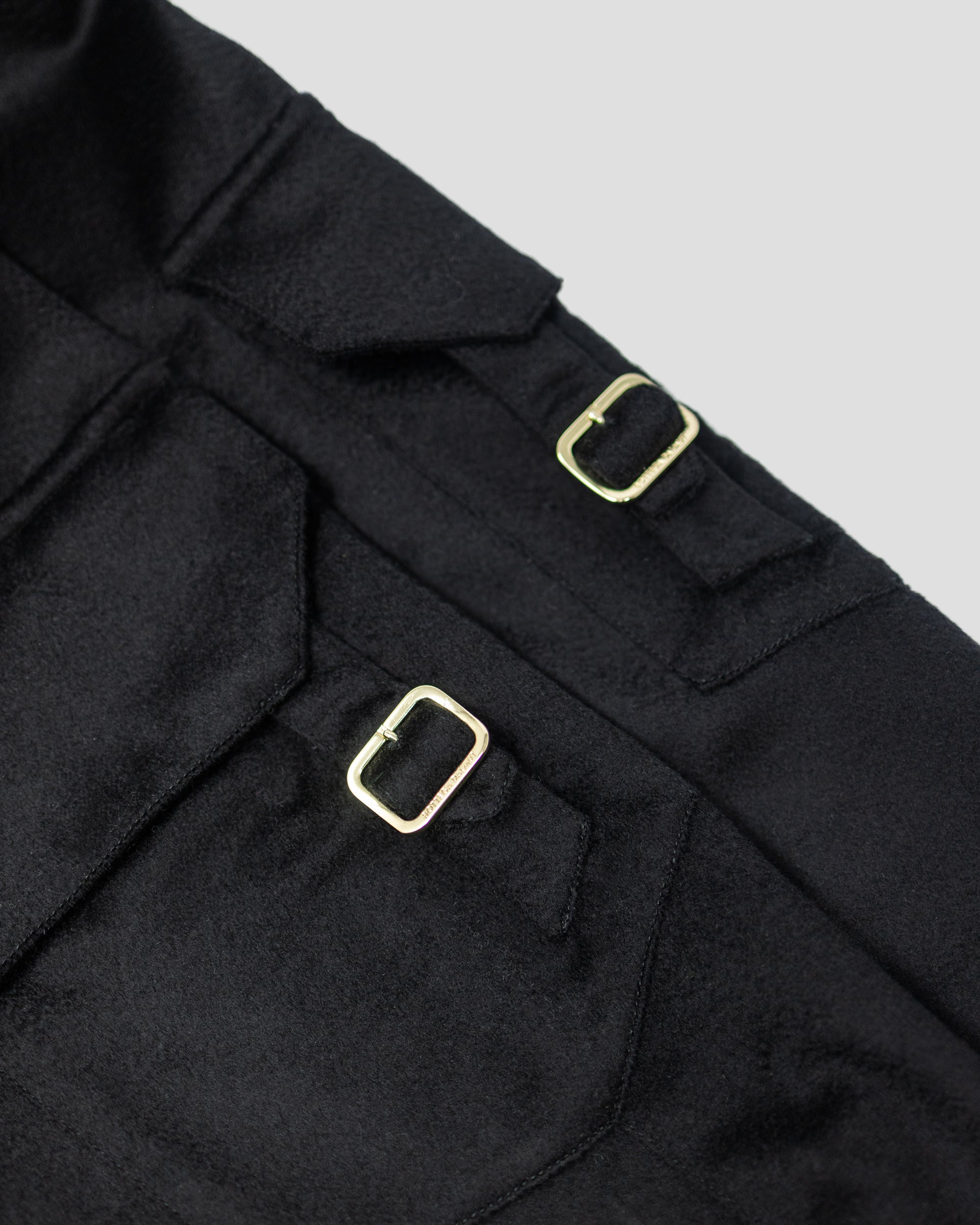 Pantaloni Cargo Nero in Cashmere