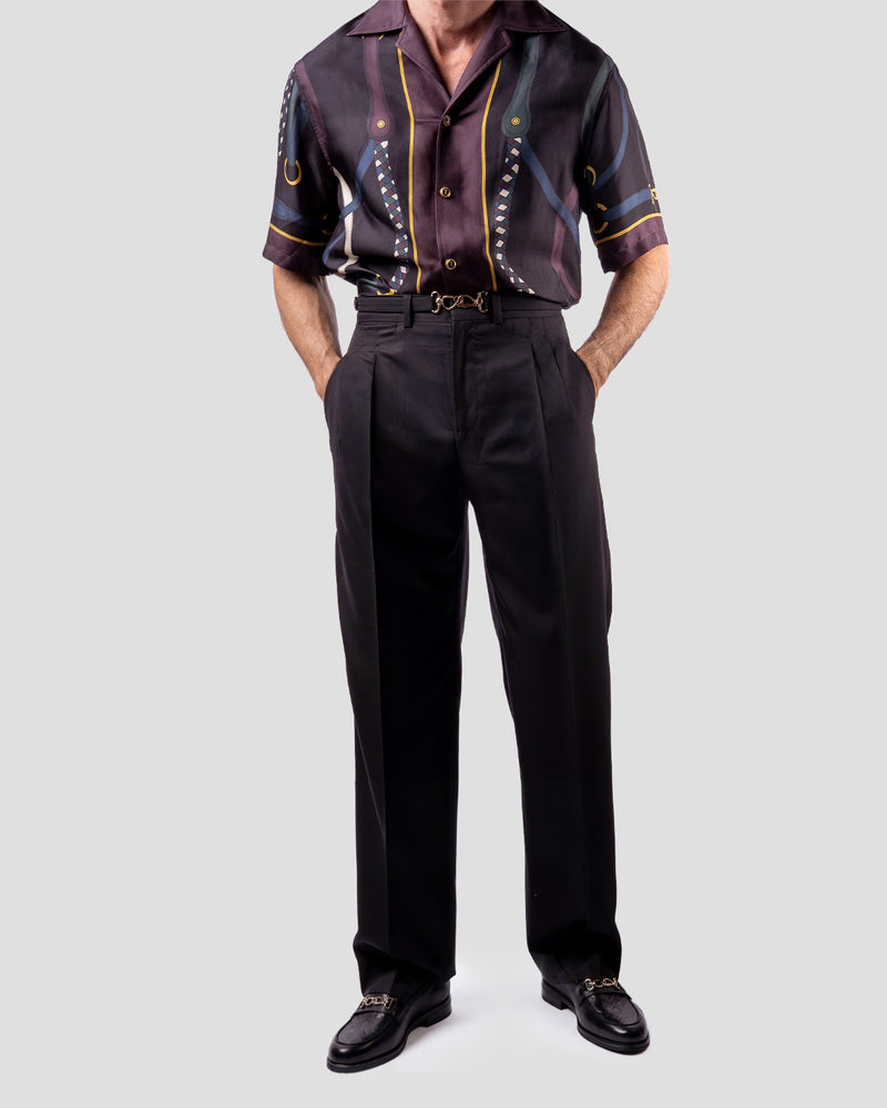 Camicia Bowling Equestrian Black