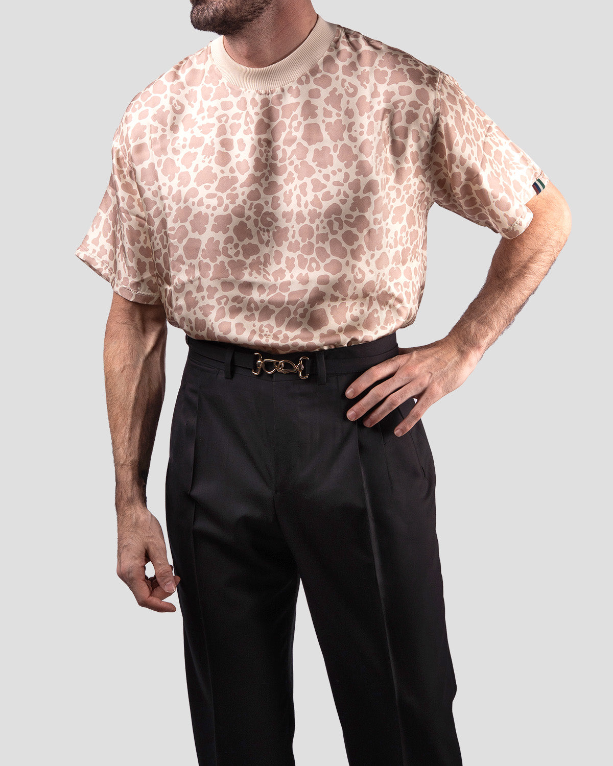 T-Shirt Over Animalier Salmon