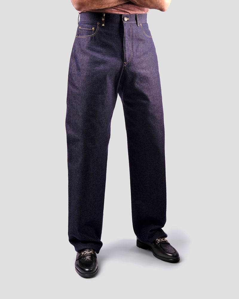 Pantaloni Balloon Denim Blu