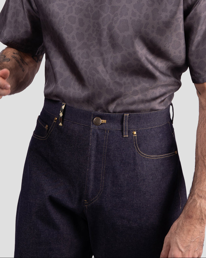 Pantaloni Balloon Denim Blu