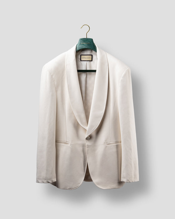 Blazer Sciallato in Suede Bianco