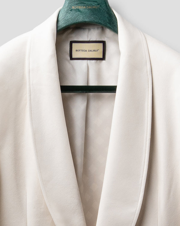 Blazer Sciallato in Suede Bianco