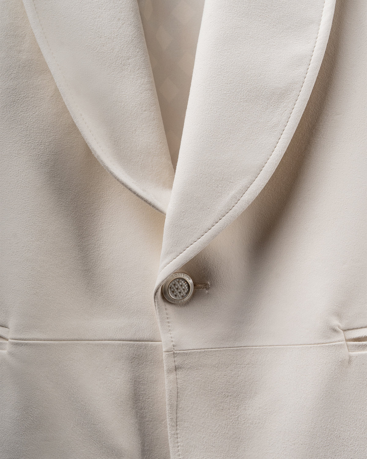 Blazer Sciallato in Suede Bianco