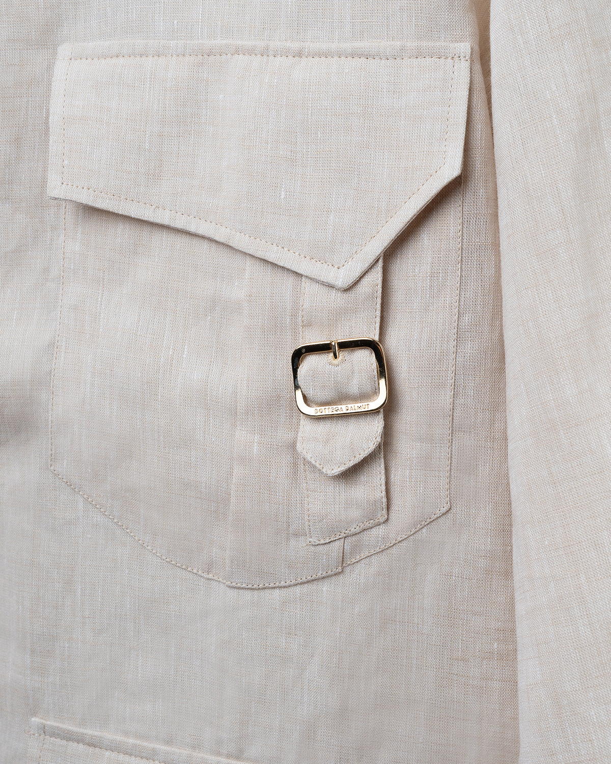 Camicia Sahariana in lino panna