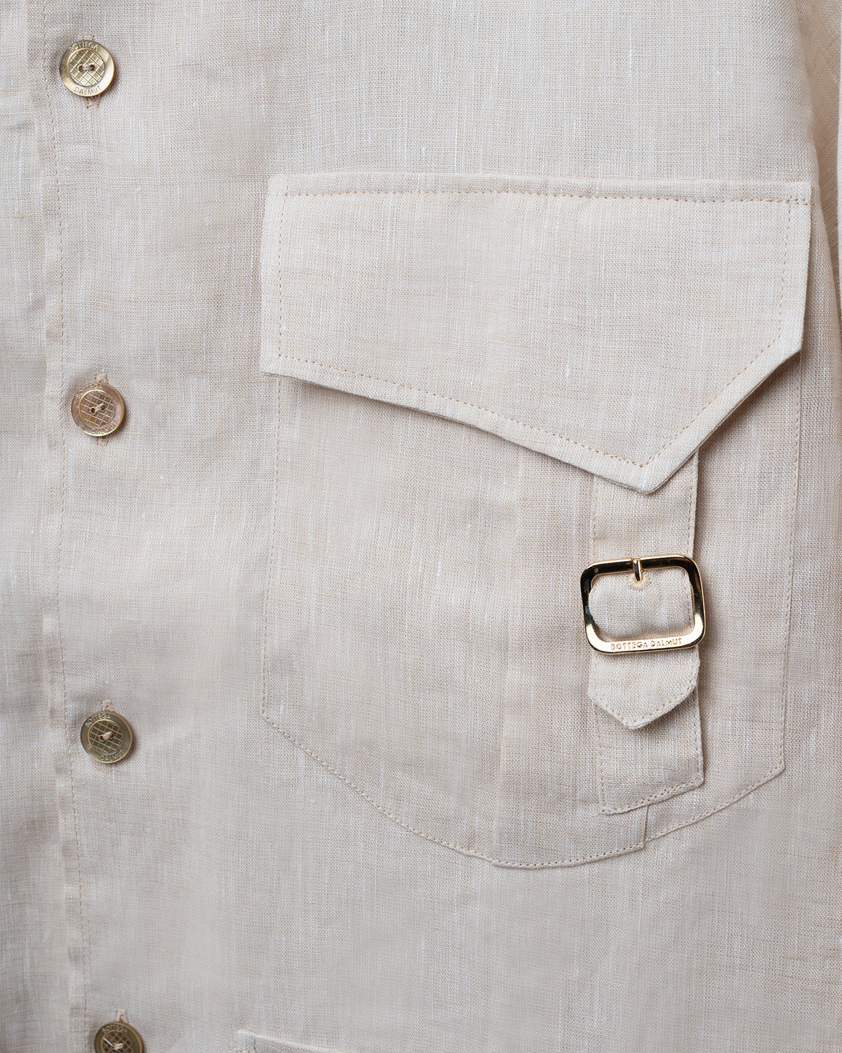 Camicia Sahariana in lino panna