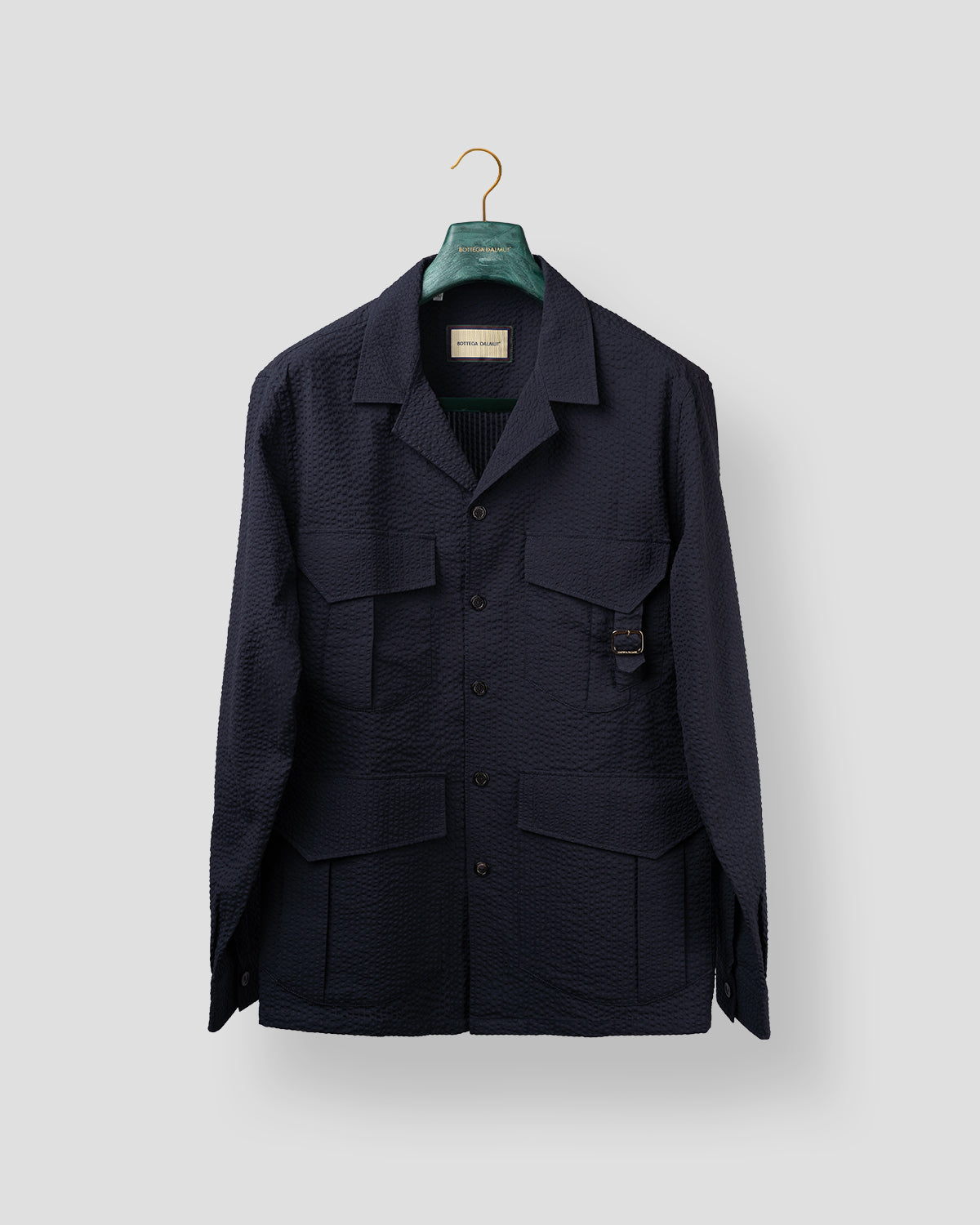 Camicia Sahariana seersucker Blu