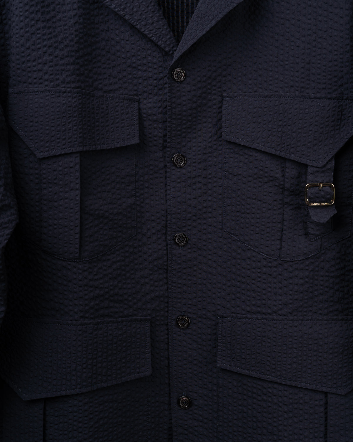 Camicia Sahariana seersucker Blu