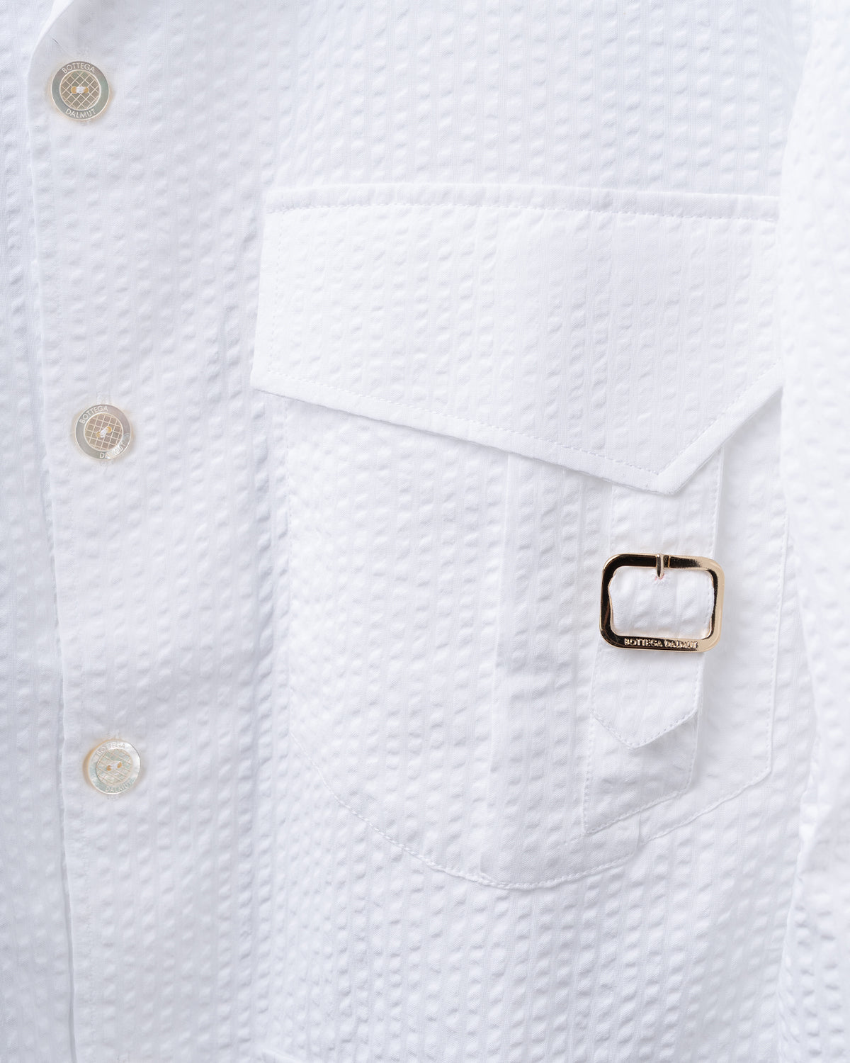Camicia Sahariana seersucker Bianco Ottico