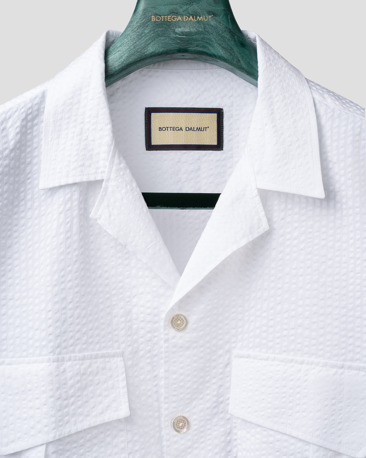 Camicia Sahariana seersucker Bianco Ottico
