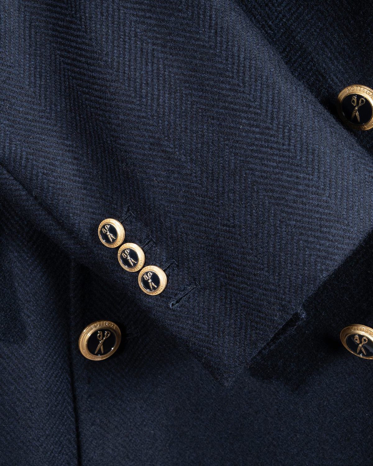 Cappotto Doppiopetto Blu Spigato